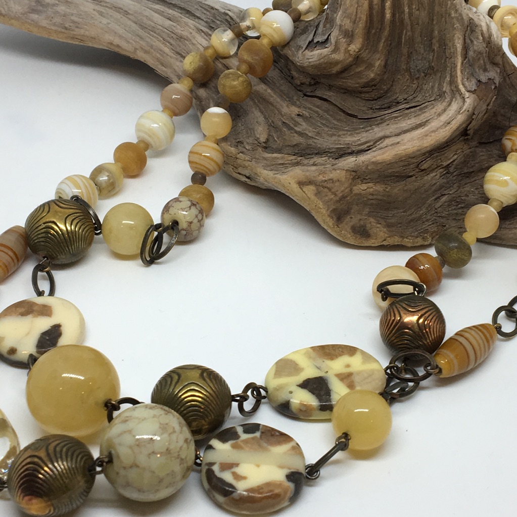 Jay Strongwater Earthtone Beaded Necklace